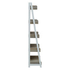 Light Oak Veneer 5 Tier Ladder Shelf Unit