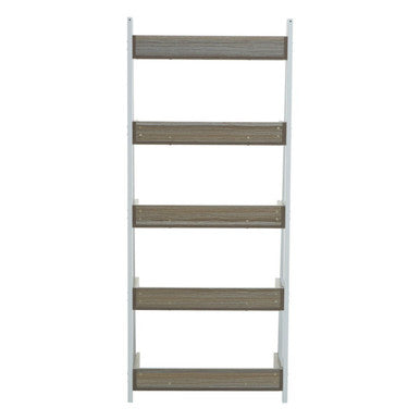 Light Oak Veneer 5 Tier Ladder Shelf Unit