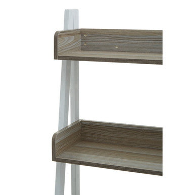 Light Oak Veneer 5 Tier Ladder Shelf Unit