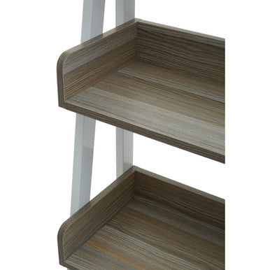 Light Oak Veneer 5 Tier Ladder Shelf Unit