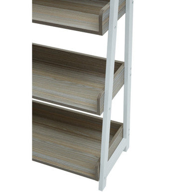 Light Oak Veneer 5 Tier Ladder Shelf Unit