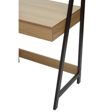 Natural Oak Veneer Desk with Drawer