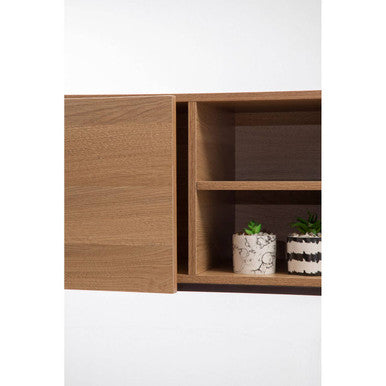 Natural Oak Veneer Desk with Dark Brown Metal Frame
