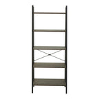 Dark Oak Veneer 5 Tier Ladder Shelf Unit
