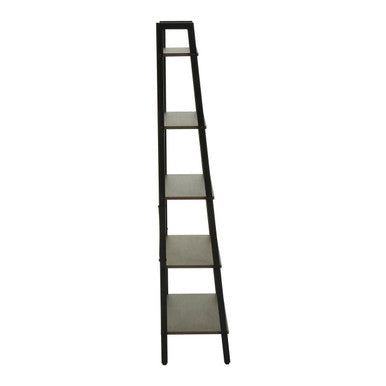 Dark Oak Veneer 5 Tier Ladder Shelf Unit
