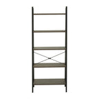 Dark Oak Veneer 5 Tier Ladder Shelf Unit