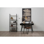 Dark Oak Veneer 5 Tier Ladder Shelf Unit