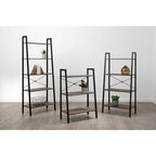Dark Oak Veneer 5 Tier Ladder Shelf Unit