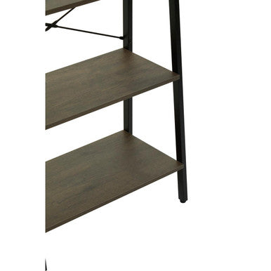 Dark Oak Veneer 5 Tier Ladder Shelf Unit