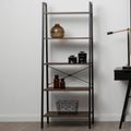 Dark Oak Veneer 5 Tier Ladder Shelf Unit