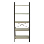 Grey Oak Veneer 5 Tier Ladder Shelf Unit