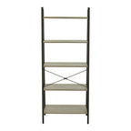 Grey Oak Veneer 5 Tier Ladder Shelf Unit