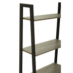 Grey Oak Veneer 5 Tier Ladder Shelf Unit