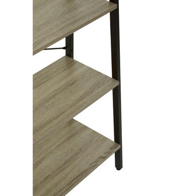 Grey Oak Veneer 5 Tier Ladder Shelf Unit