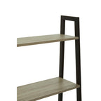 Grey Oak Veneer 5 Tier Ladder Shelf Unit