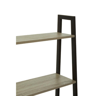 Grey Oak Veneer 5 Tier Ladder Shelf Unit