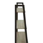 Grey Oak Veneer 5 Tier Ladder Shelf Unit