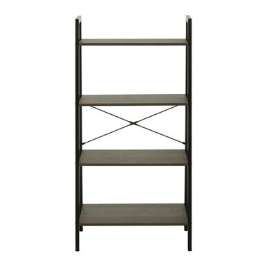 Dark Oak Veneer 4 Tier Ladder Shelf Unit
