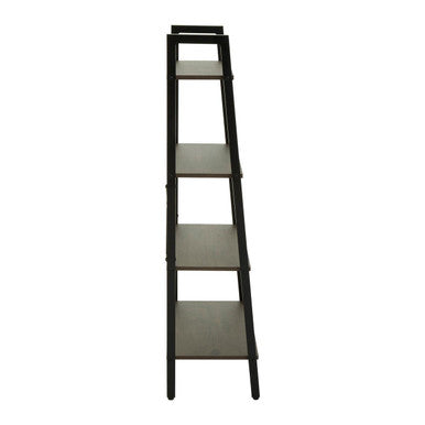 Dark Oak Veneer 4 Tier Ladder Shelf Unit