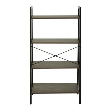 Dark Oak Veneer 4 Tier Ladder Shelf Unit