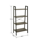 Dark Oak Veneer 4 Tier Ladder Shelf Unit
