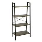 Dark Oak Veneer 4 Tier Ladder Shelf Unit