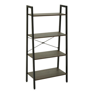 Dark Oak Veneer 4 Tier Ladder Shelf Unit