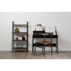 Dark Oak Veneer 4 Tier Ladder Shelf Unit