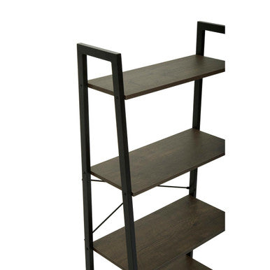 Dark Oak Veneer 4 Tier Ladder Shelf Unit