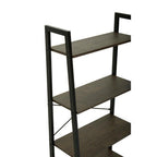 Dark Oak Veneer 4 Tier Ladder Shelf Unit