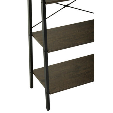 Dark Oak Veneer 4 Tier Ladder Shelf Unit
