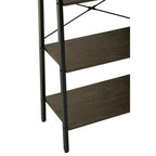 Dark Oak Veneer 4 Tier Ladder Shelf Unit