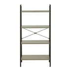 Grey Oak Veneer 4 Tier Ladder Shelf Unit