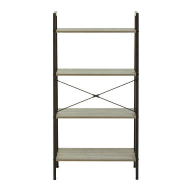 Grey Oak Veneer 4 Tier Ladder Shelf Unit