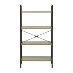 Grey Oak Veneer 4 Tier Ladder Shelf Unit