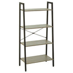 Grey Oak Veneer 4 Tier Ladder Shelf Unit