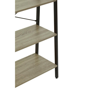 Grey Oak Veneer 4 Tier Ladder Shelf Unit