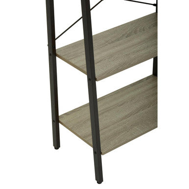 Grey Oak Veneer 4 Tier Ladder Shelf Unit