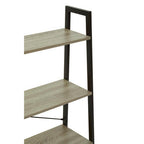Grey Oak Veneer 4 Tier Ladder Shelf Unit