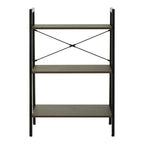Dark Oak Veneer 3 Tier Ladder Shelf Unit