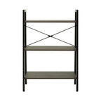 Dark Oak Veneer 3 Tier Ladder Shelf Unit