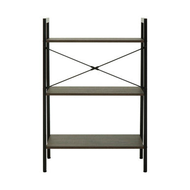 Dark Oak Veneer 3 Tier Ladder Shelf Unit