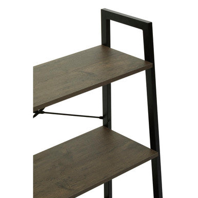 Dark Oak Veneer 3 Tier Ladder Shelf Unit
