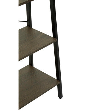 Dark Oak Veneer 3 Tier Ladder Shelf Unit