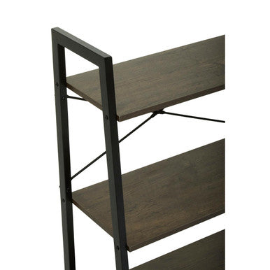 Dark Oak Veneer 3 Tier Ladder Shelf Unit