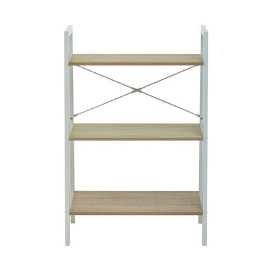 Natural Oak Veneer 3 Tier Ladder Shelf Unit