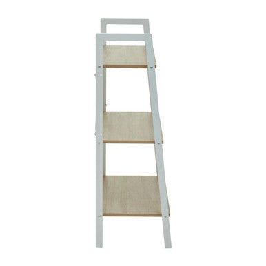 Natural Oak Veneer 3 Tier Ladder Shelf Unit