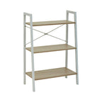 Natural Oak Veneer 3 Tier Ladder Shelf Unit