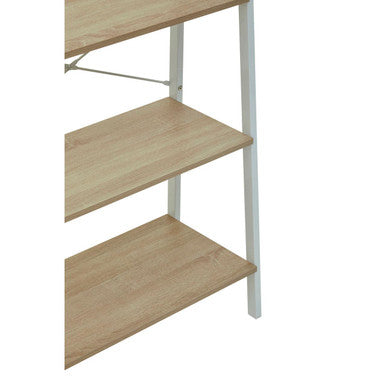 Natural Oak Veneer 3 Tier Ladder Shelf Unit