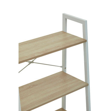 Natural Oak Veneer 3 Tier Ladder Shelf Unit